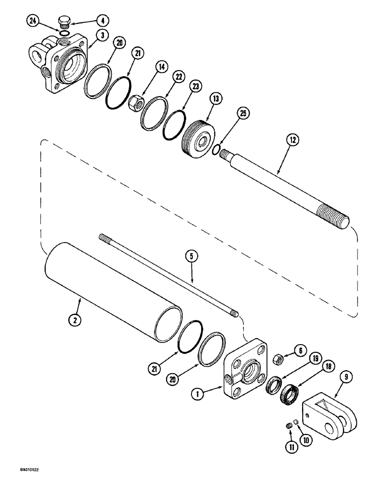 Схема запчастей Case IH 900 - (8-082) - ENDWISE TRANSPORT WHEEL HYDRAULIC CYLINDER, CYCLO AIR TRAILING, 8 ROW, PLATE TRAILING, 8 ROW NARROW (08) - HYDRAULICS