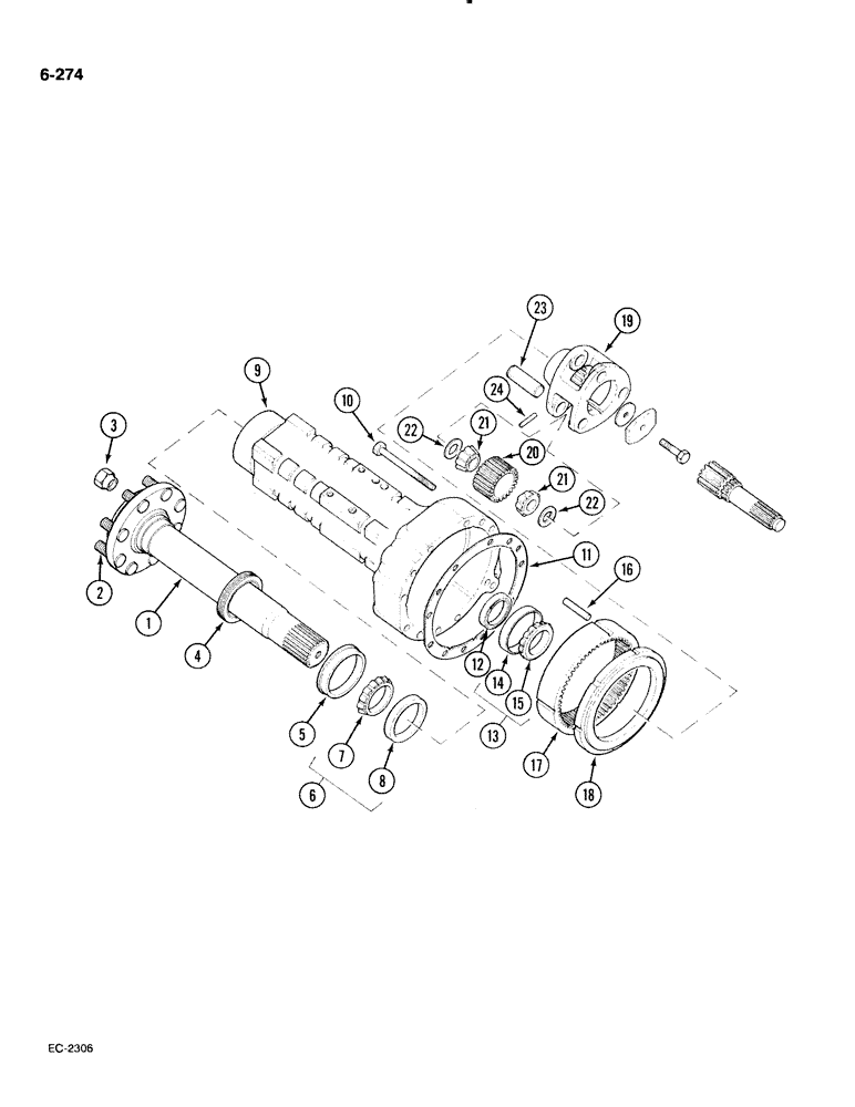 Схема запчастей Case IH 885 - (6-274) - REAR AXLE, CARRIER AND CONNECTIONS (06) - POWER TRAIN