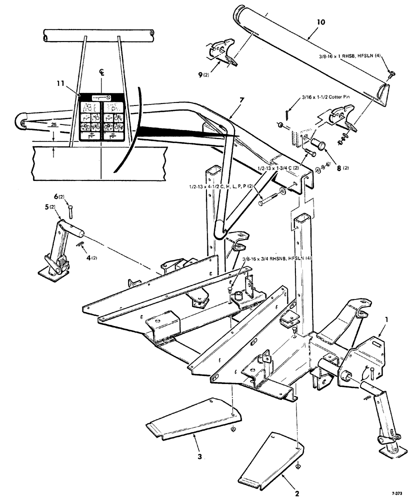 Схема запчастей Case IH TWO ROW - (002) - FRAME ASSEMBLY - 38" ROW 