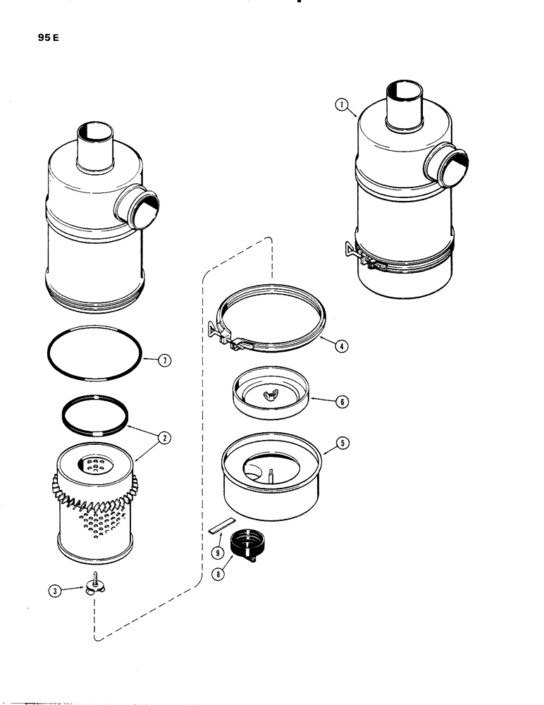 Схема запчастей Case IH 336D - (095E) - AIR CLEANER, F 