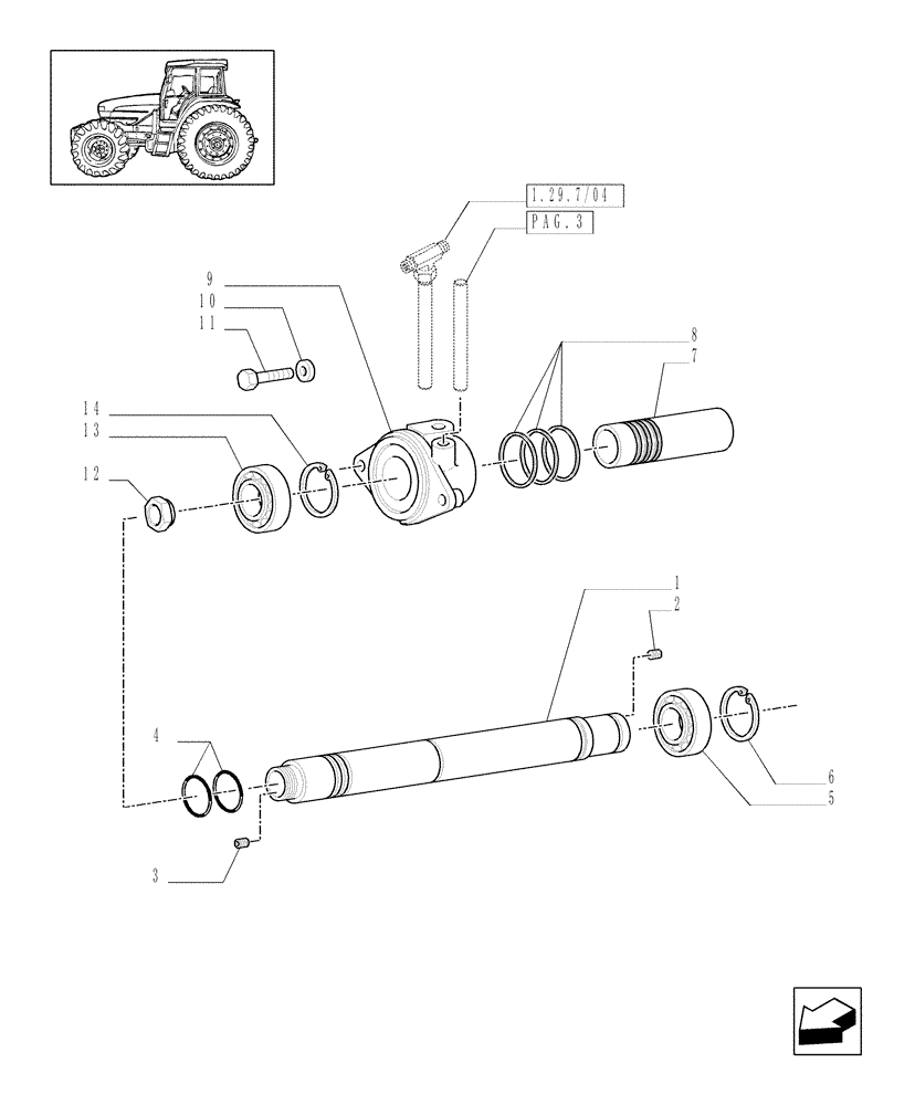 Схема запчастей Case IH MXM175 - (1.32.5/01[01]) - (VAR.571) FULL POWER SHIFT GEAR CHANGE 19X6 (40 KM/H) - CLUTCH DELIVERY MANIFOLD DRIVING SHAFT (03) - TRANSMISSION