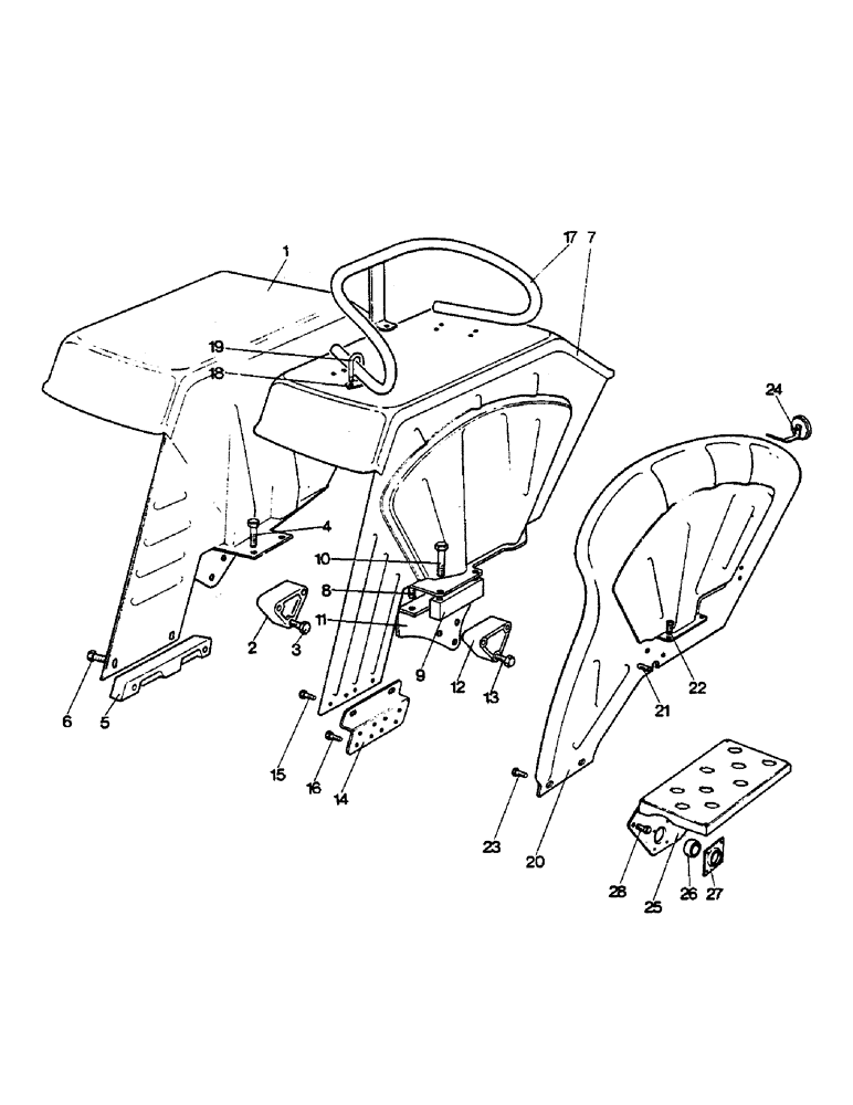 Схема запчастей Case IH 885 - (L36) - CHASSIS, FENDERS AND FRAME PLATFORMS, 885 TRACTORS, TRACTORS NOT FITTED WITH REINFORCED FULL FENDERS (12) - CHASSIS