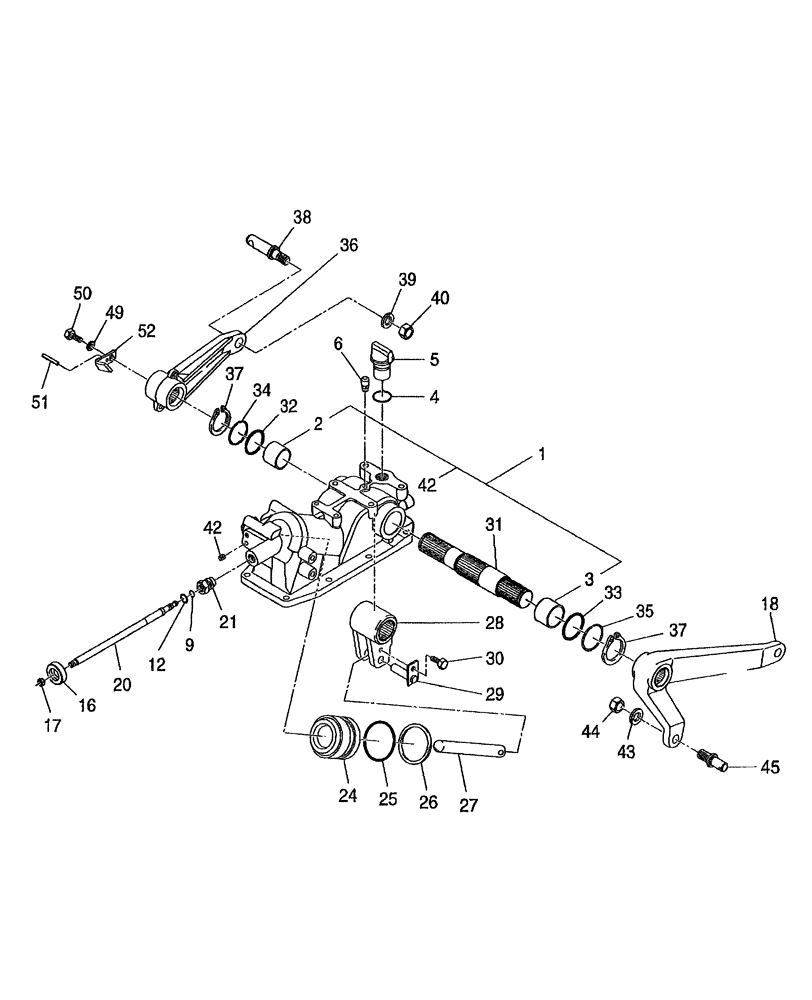 Схема запчастей Case IH DX24E - (07.01) - HYDRAULIC LIFT COVER & ARMS (07) - HYDRAULIC SYSTEM