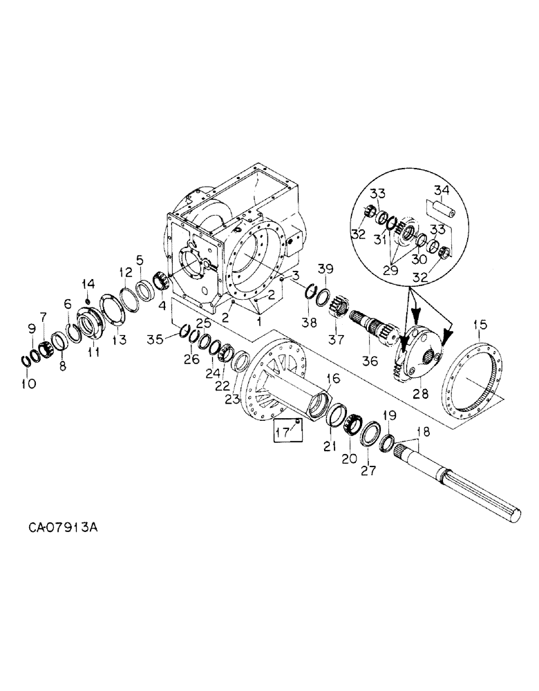 Схема запчастей Case IH 7488 - (07-29) - DRIVE TRAIN, REAR DRIVE AXLE AND HOUSING (04) - Drive Train