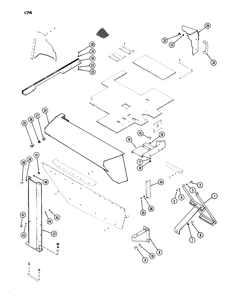 Схема запчастей Case IH 1030 - (174) - CAB SHEET METAL (09) - CHASSIS