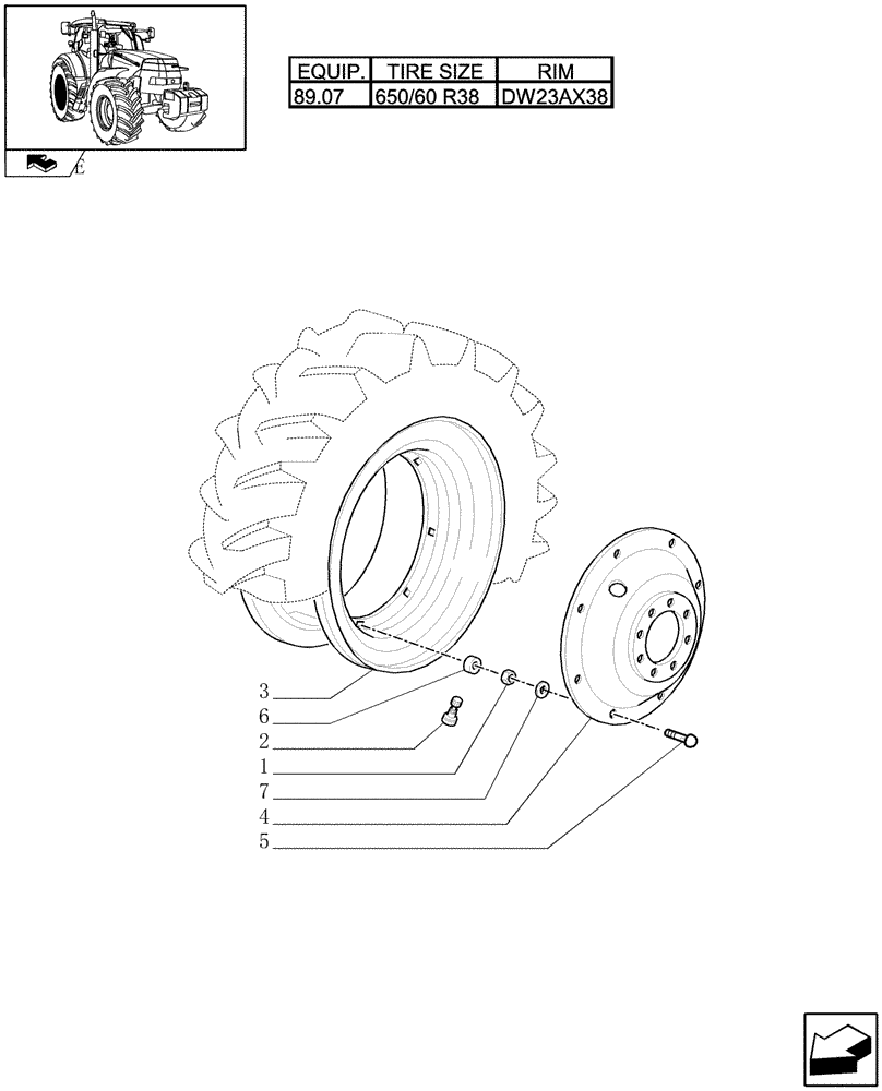 Схема запчастей Case IH PUMA 155 - (83.00[07]) - REAR WHEELS (11) - WHEELS/TRACKS