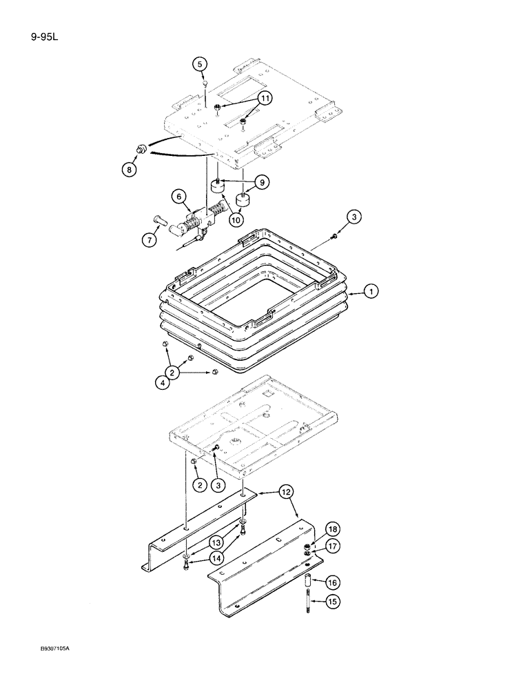 Схема запчастей Case IH 7110 - (9-095L) - DELUXE AIR SUSPENSION SEAT, BOOT AND MOUNTS (09) - CHASSIS/ATTACHMENTS