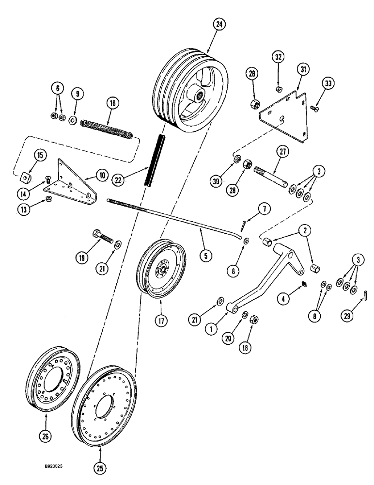 Схема запчастей Case IH 1644 - (9A-02) - BELT DRIVE, FAN JACKSHAFT (13) - FEEDER