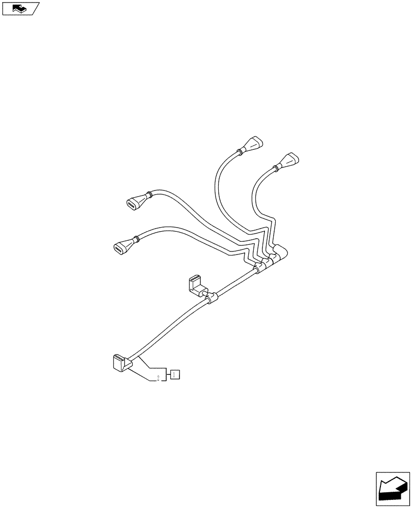 Схема запчастей Case IH PUMA 170 - (55.100.07) - ELECTRONIC MID MOUNTED VALVES - HARNESS (VAR.728108-728109-728110) (55) - ELECTRICAL SYSTEMS