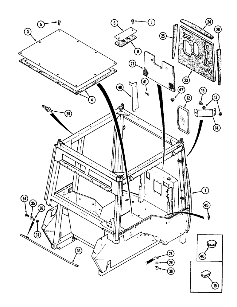 Схема запчастей Case IH 8930 - (9-070) - CAB FRAME (09) - CHASSIS/ATTACHMENTS