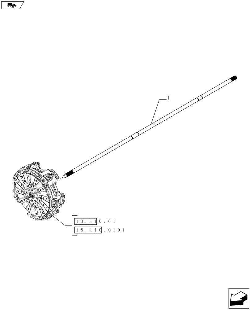 Схема запчастей Case IH FARMALL 65C - (31.110.02[01]) - POWER TAKE-OFF (540 RPM) - SHAFT (31) - IMPLEMENT POWER TAKE OFF