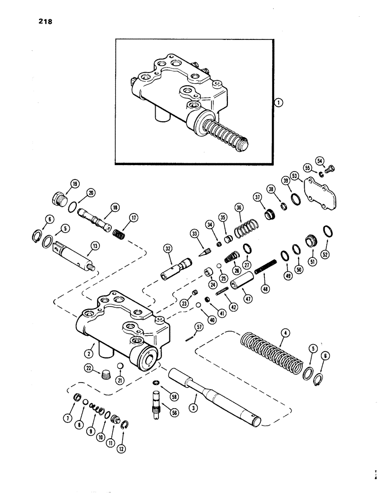 Схема запчастей Case IH 1270 - (218) - D.O.M. SYSTEM, A63470 DEPTH AND POSITION VALVE (08) - HYDRAULICS