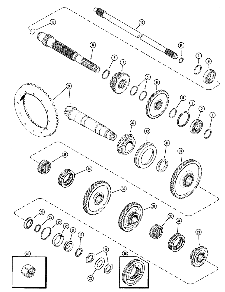 Схема запчастей Case IH 1370 - (190) - PLANETARY OUTPUT SHAFT (06) - POWER TRAIN