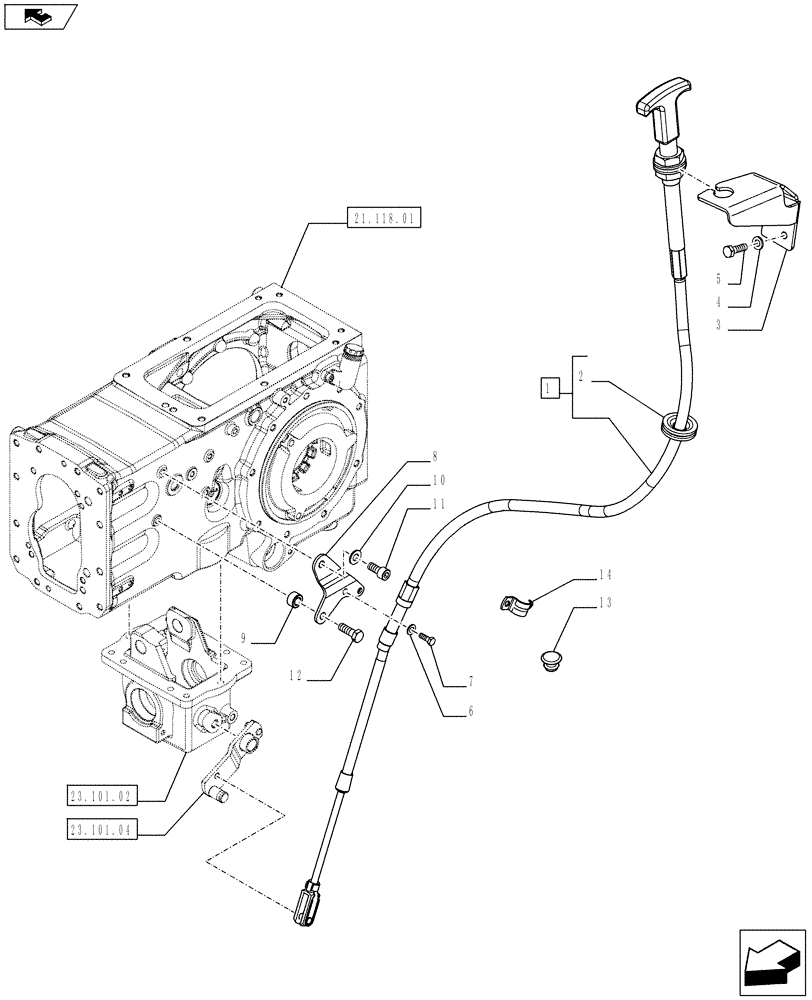 Схема запчастей Case IH FARMALL 75C - (23.101.05) - 4WD IDLER CONTROLS - W/CAB (23) - FOUR WHEEL DRIVE SYSTEM