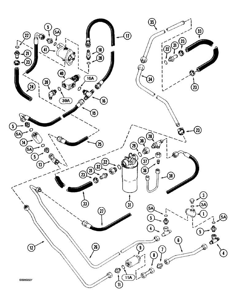 Схема запчастей Case IH 1670 - (8-80) - LEVELING SYSTEM, PUMP AND FILTER (07) - HYDRAULICS