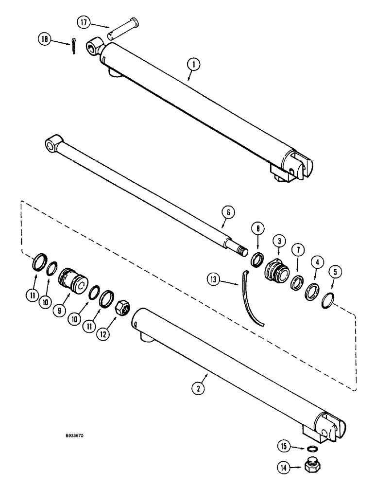 Схема запчастей Case IH 1682 - (8-04) - UNLOADER SWING CYLINDER (07) - HYDRAULICS