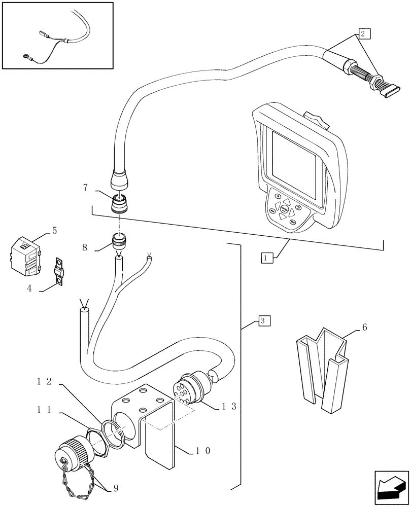 Схема запчастей Case IH RBX341 - (06.03A[01]) - MONITOR (06) - ELECTRICAL SYSTEMS