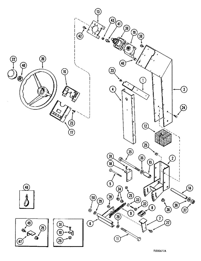 Схема запчастей Case IH 1680 - (5-02) - STEERING SUPPORT AND WHEEL (04) - STEERING