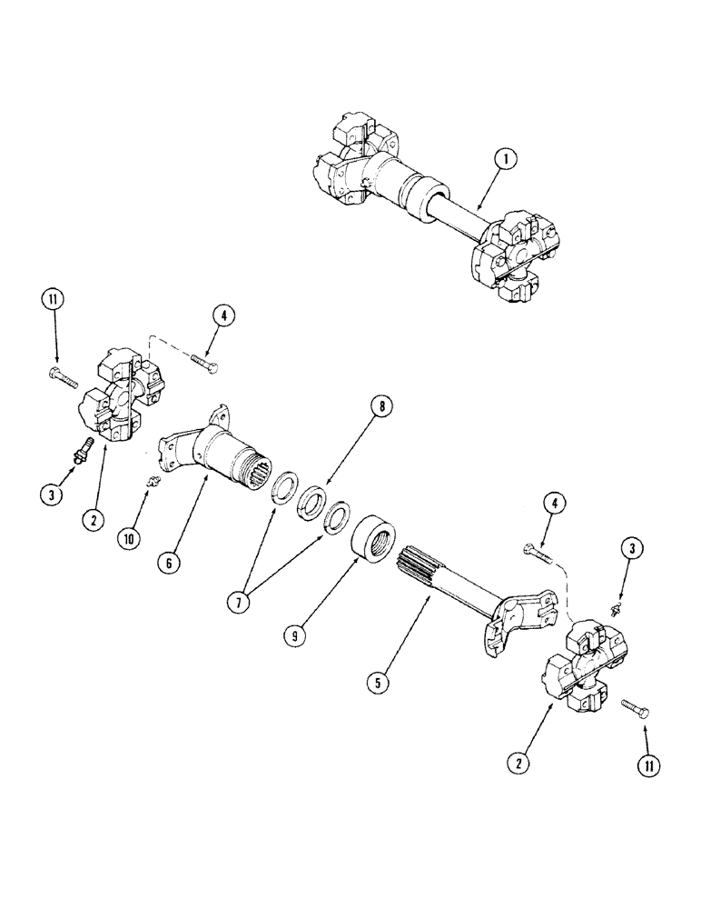 Схема запчастей Case IH 4694 - (6-202) - FRONT AXLE DRIVE SHAFT, PRIOR TO AXLE SERIAL NO. 13015953 (06) - POWER TRAIN