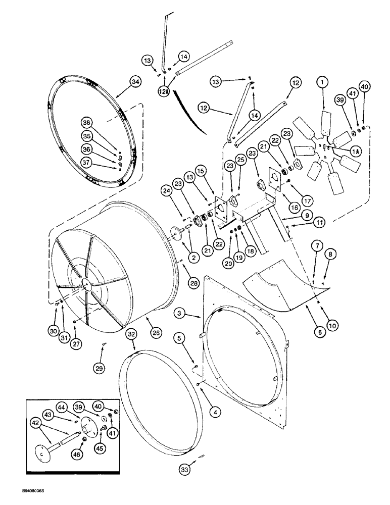 Схема запчастей Case IH 2166 - (2-10) - ROTARY AIR SCREEN, PRIOR TO COMBINE P.I.N. JJC0180000 (01) - ENGINE