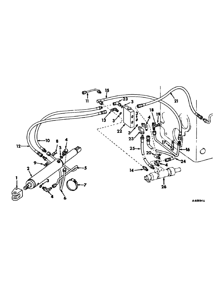 Схема запчастей Case IH 4100 - (J-06) - STEERING MECHANISM, REAR STEERING CYLINDER AND CONNECTIONS Steering Mechanism