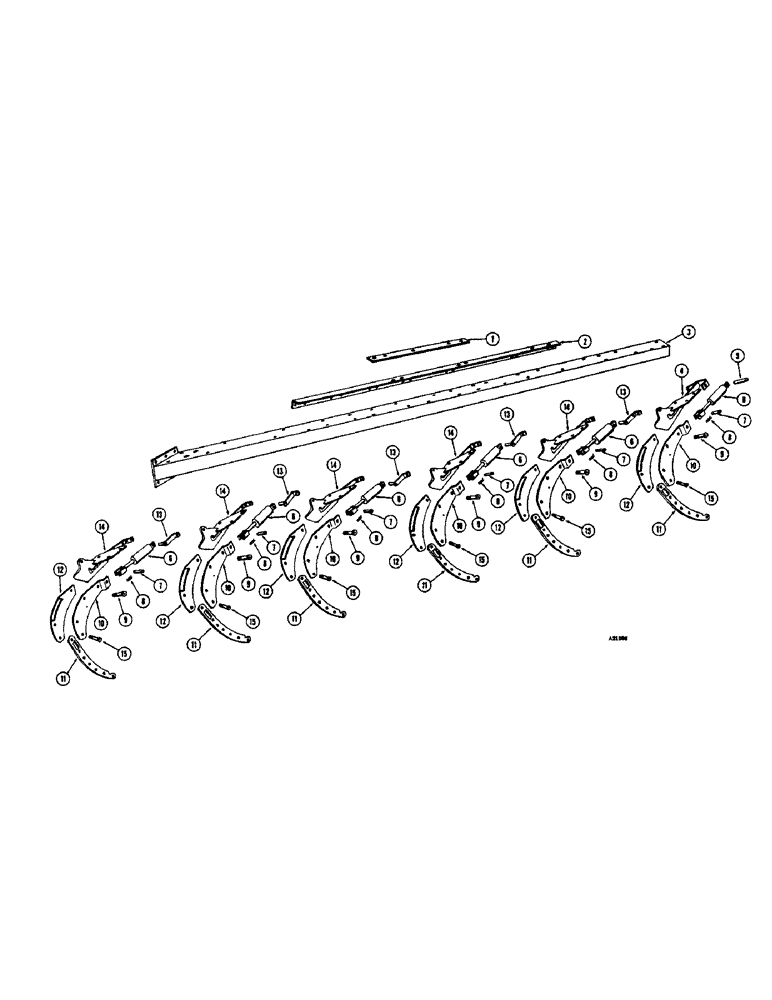 Схема запчастей Case IH 3300-SERIES - (24) - FRAME, 6 BOTTOM 