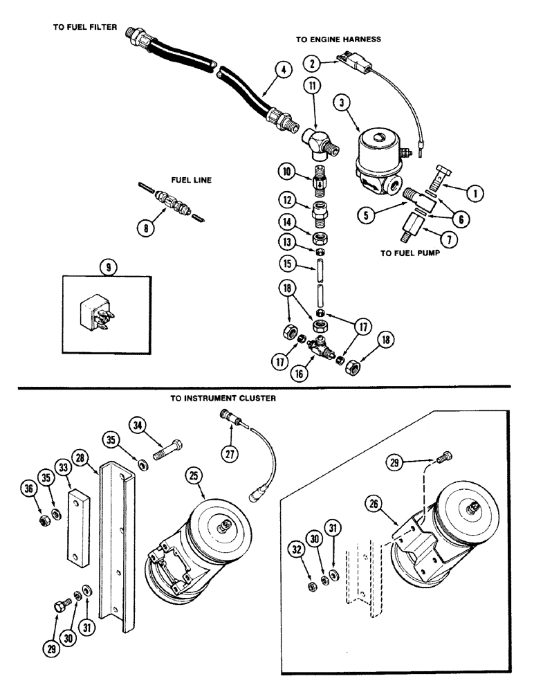 Схема запчастей Case IH 2594 - (4-60) - ENGINE AUTOMATIC SHUTOFF KIT (04) - ELECTRICAL SYSTEMS