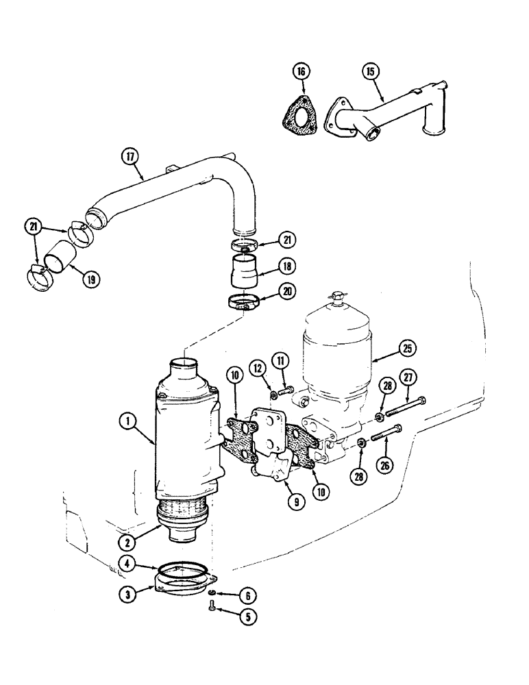 Схема запчастей Case IH 4890 - (2-24) - OIL COOLER, 674 CUBIC INCH DIESEL ENGINE (02) - ENGINE