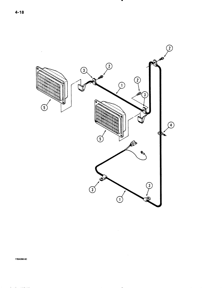 Схема запчастей Case IH 9130 - (4-18) - FRONT HEADLIGHT HARNESS (04) - ELECTRICAL SYSTEMS