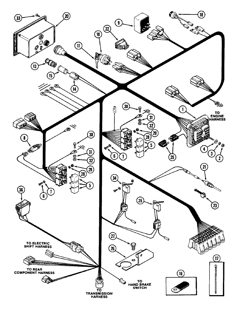 Схема запчастей Case IH 3294 - (4-062) - LOWER CAB HARNESS (04) - ELECTRICAL SYSTEMS