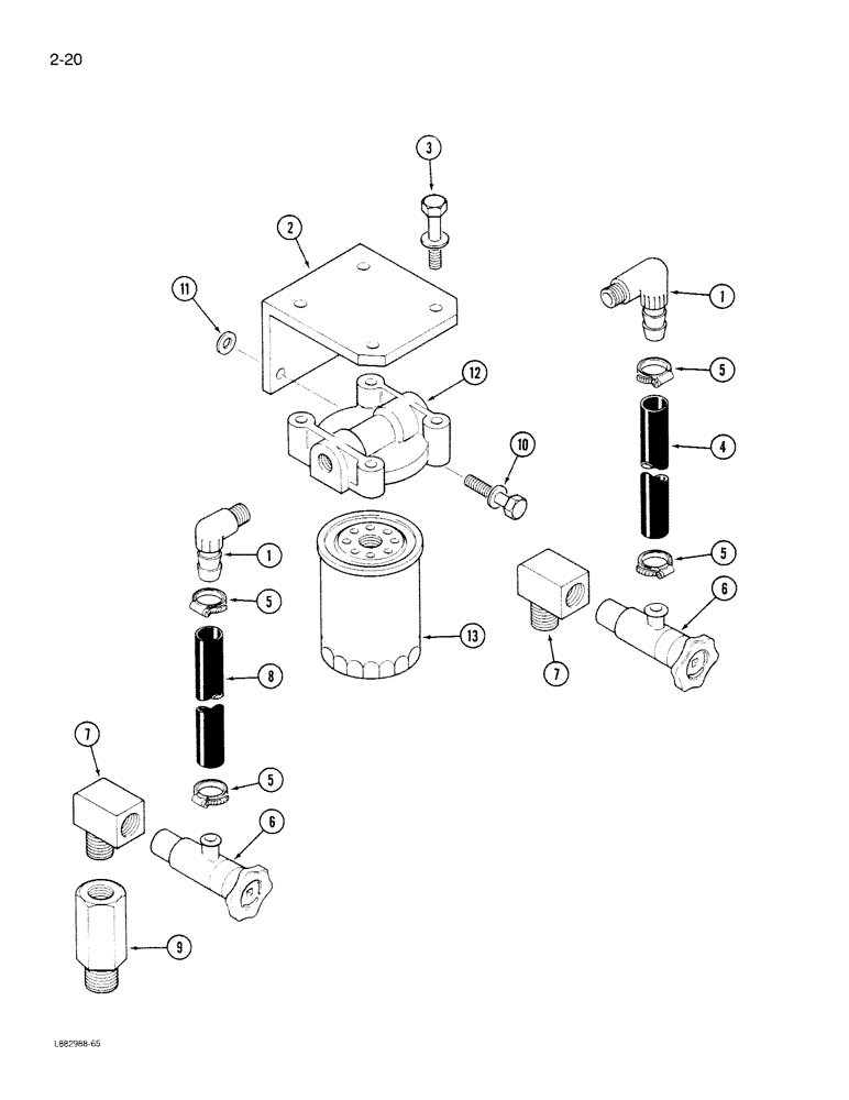 Схема запчастей Case IH 9180 - (2-20) - WATER FILTER 855 ENGINE (02) - ENGINE