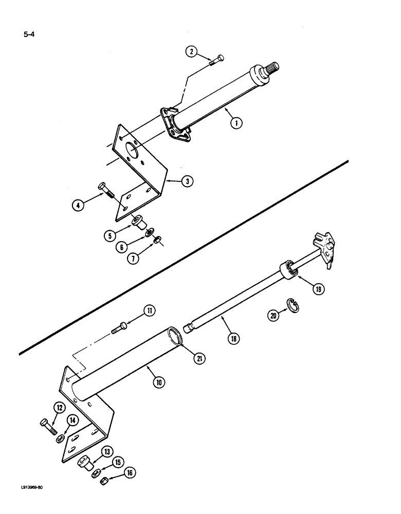 Схема запчастей Case IH 9280 - (5-004) - COLUMN LOWER SHAFT PRIOR TO P.I.N. JCB0028400 (05) - STEERING