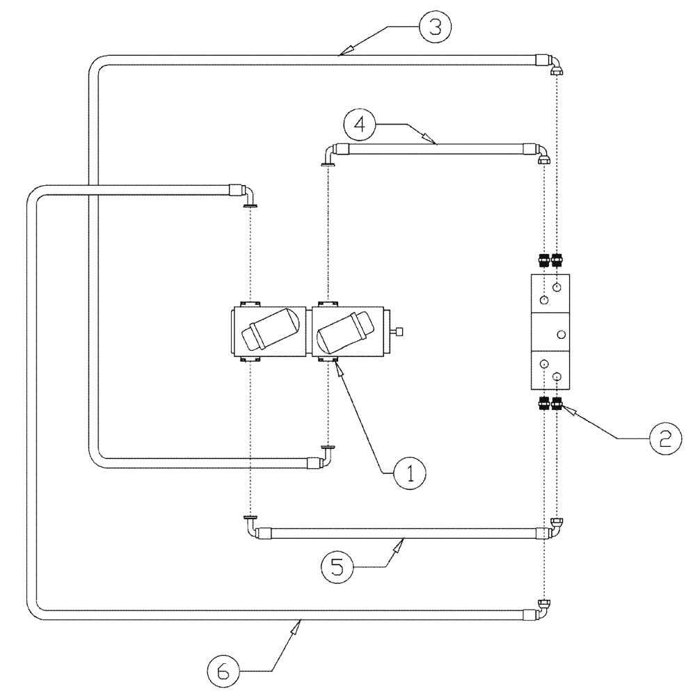 Схема запчастей Case IH 3150 - (06-018) - HYDROSTATIC PUMP TO SHIFT BLOCK Hydraulic Plumbing