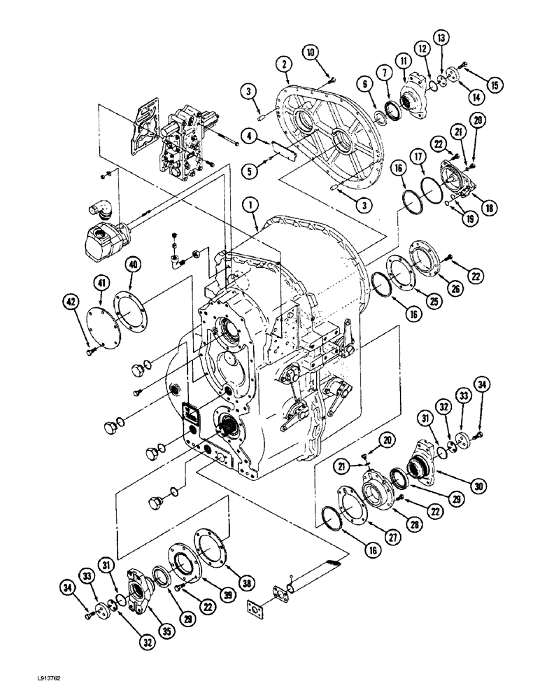 Схема запчастей Case IH 9270 - (6-034) - SYNCHROMESH TRANSMISSION ASSEMBLY PUMP & VALVE MOUNTING, COVER & YOKES (06) - POWER TRAIN