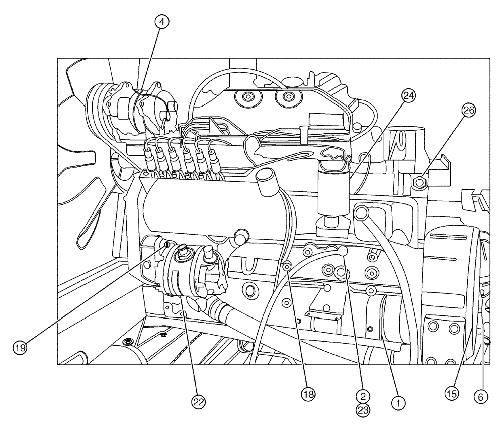 Схема запчастей Case IH 3185 - (03-001[01]) - ENGINE ASSEMBLY (01) - ENGINE