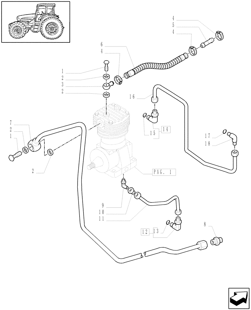 Схема запчастей Case IH MAXXUM 100 - (1.68.6[04]) - TRAILER AIR BRAKE - PIPES - C5873 (VAR.332727-333727-332737-339737-332739-333739) (05) - REAR AXLE