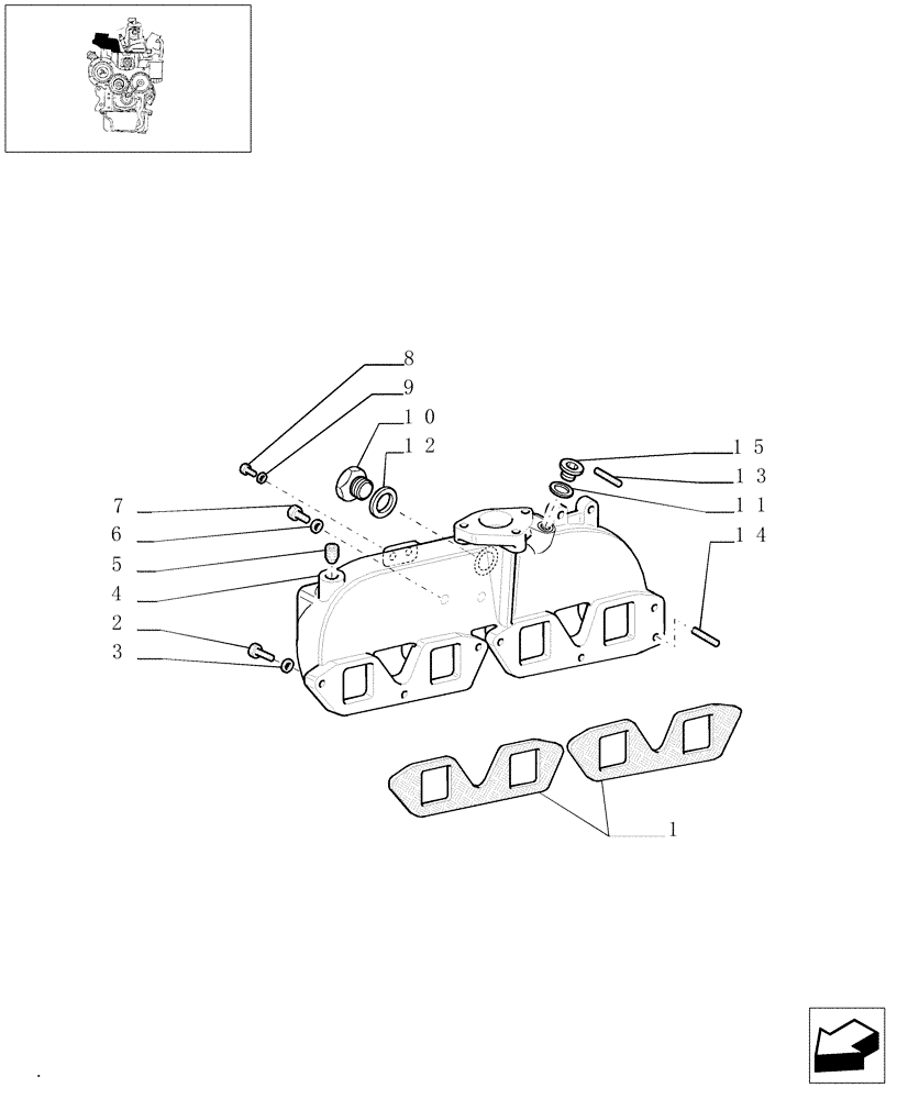 Схема запчастей Case IH JX1095N - (0.07.1) - INTAKE MANIFOLD (01) - ENGINE