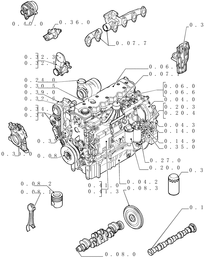 Схема запчастей Case IH PUMA 195 - (SEC. 01) - ENGINE (00) - GENERAL