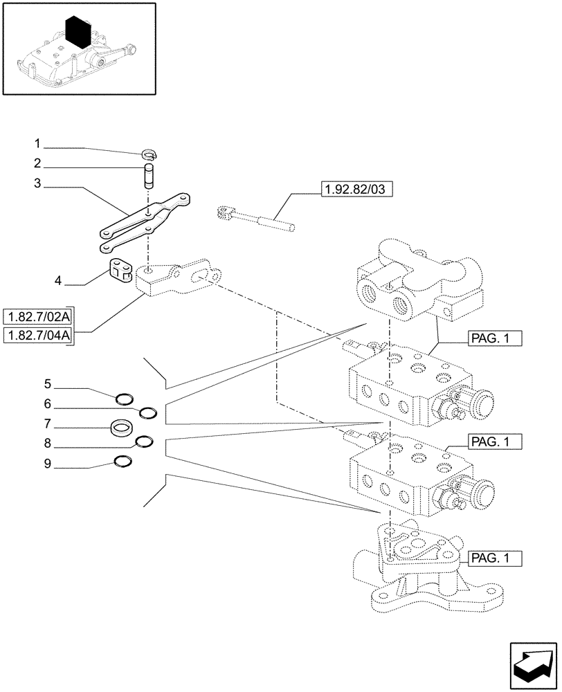 Схема запчастей Case IH JX1095C - (1.82.7/04[02]) - (VAR.027) 2 REAR REMOTE VALVES FOR MID-MOUNT AND MDC - RINGS - C5484 (07) - HYDRAULIC SYSTEM