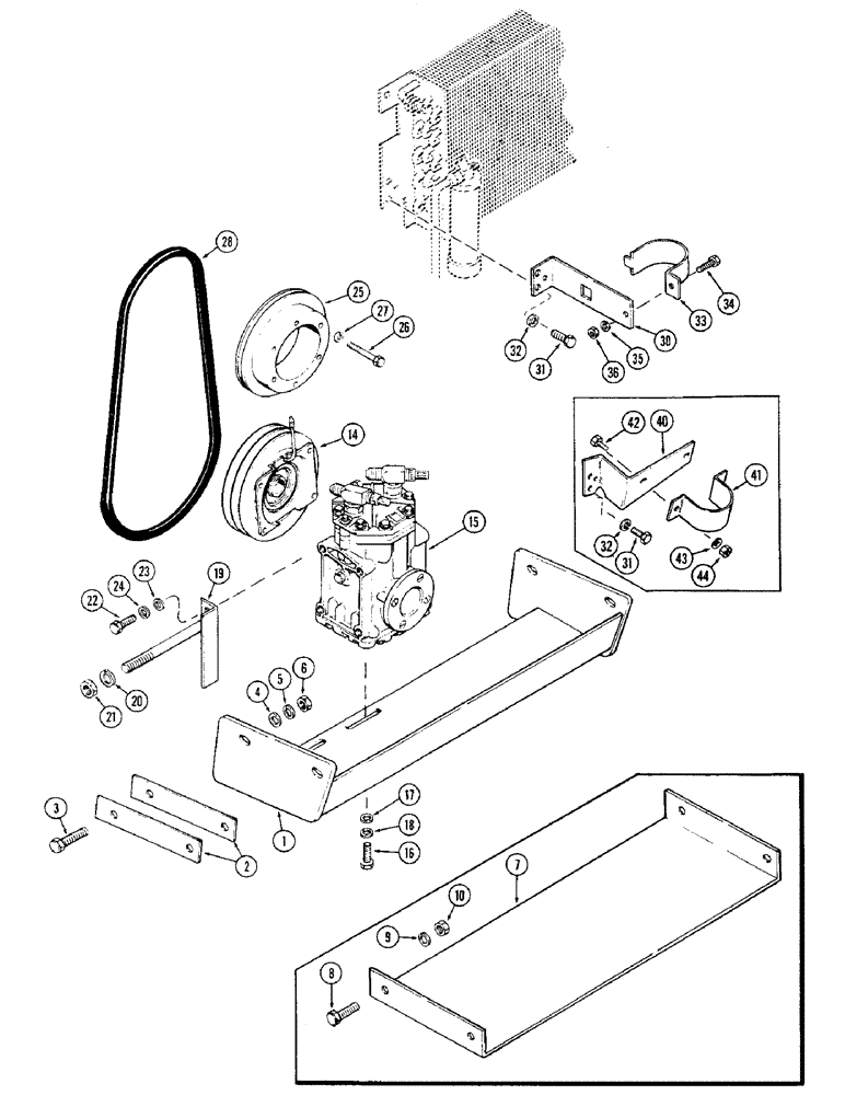 Схема запчастей Case IH 2470 - (316) - CAB, AIR CONDITIONER, COMPRESSOR AND RECEIVER DRYER MOUNTING (09) - CHASSIS/ATTACHMENTS