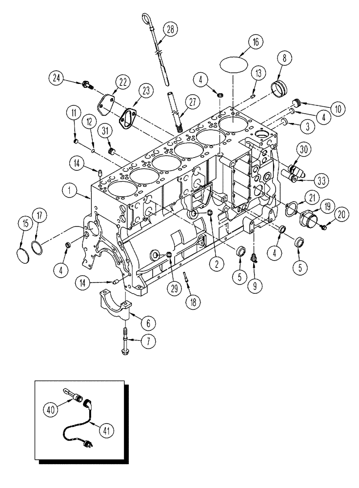 Схема запчастей Case IH FLX4375 - (02-047) - ENGINE - CYLINDER BLOCK (01) - ENGINE