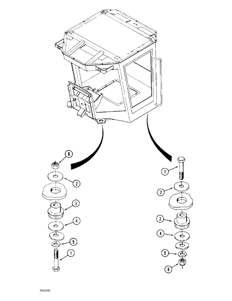 Схема запчастей Case IH 9310 - (9-040) - MOUNTS, CAB AND ROPS (09) - CHASSIS/ATTACHMENTS