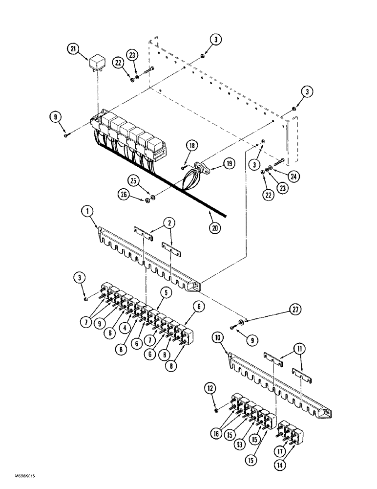 Схема запчастей Case IH 9350 - (4-14) - OVERHEAD CIRCUIT BREAKERS AND SOLENOIDS (04) - ELECTRICAL SYSTEMS