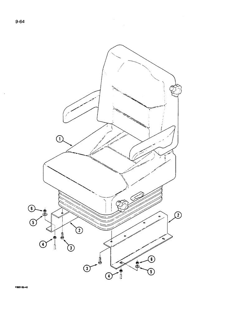 Схема запчастей Case IH 9270 - (9-064) - SEAT MOUNTING AIR RIDE & MECHANICAL SUSPENSION (09) - CHASSIS/ATTACHMENTS