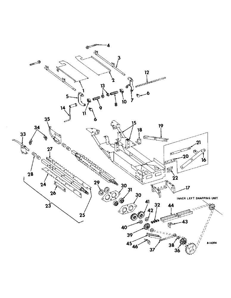 Схема запчастей Case IH 429 - (B-10) - STALK ROLL FRAME, ROLLS AND DRIVE (58) - ATTACHMENTS/HEADERS