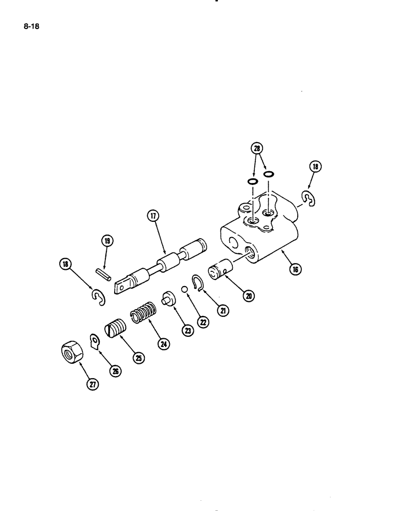 Схема запчастей Case IH 235 - (8-18) - HYDRAULIC CONTROL VALVE (08) - HYDRAULICS