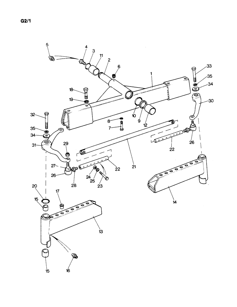 Схема запчастей Case IH 1190 - (G-02) - FRONT AXLE BEAM (04) - FRONT AXLE