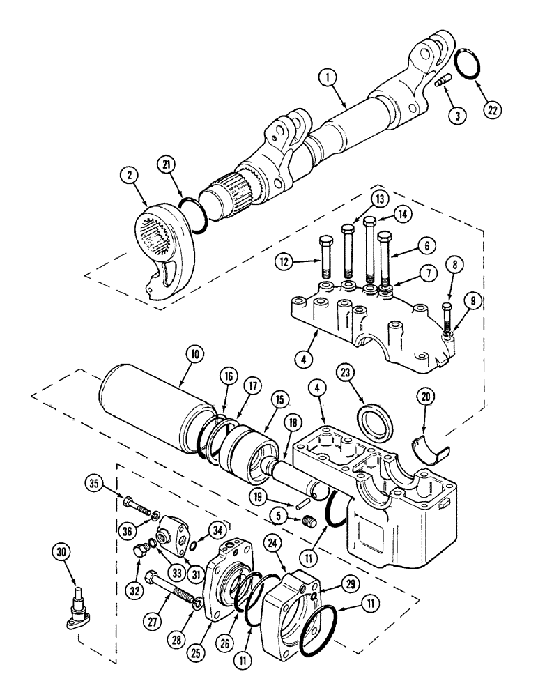 Схема запчастей Case IH 1594 - (8-318) - RAMSHAFT AND RAM CYLINDER (08) - HYDRAULICS