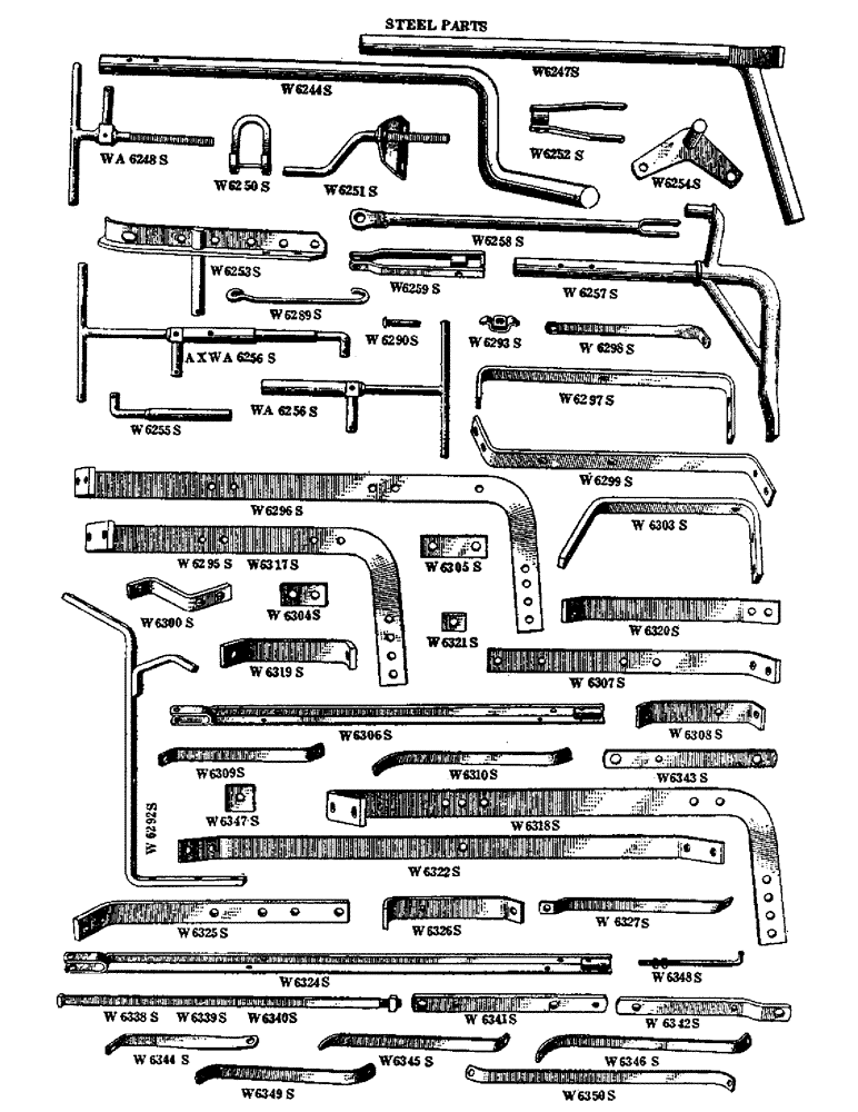 Схема запчастей Case IH WPH - (50) - STEEL PARTS, 6 FOOT, 8 FOOT, 10 FOOT 