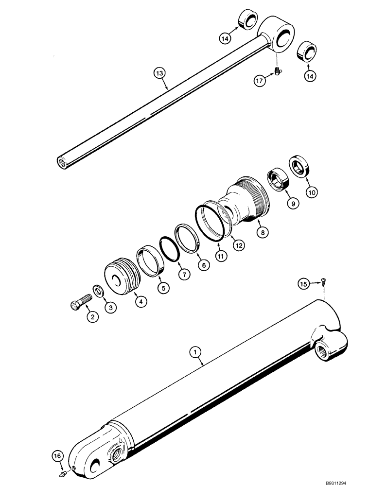 Схема запчастей Case IH 1840 - (08-28) - CYLINDER ASSY - LOADER BUCKET TILT (08) - HYDRAULICS